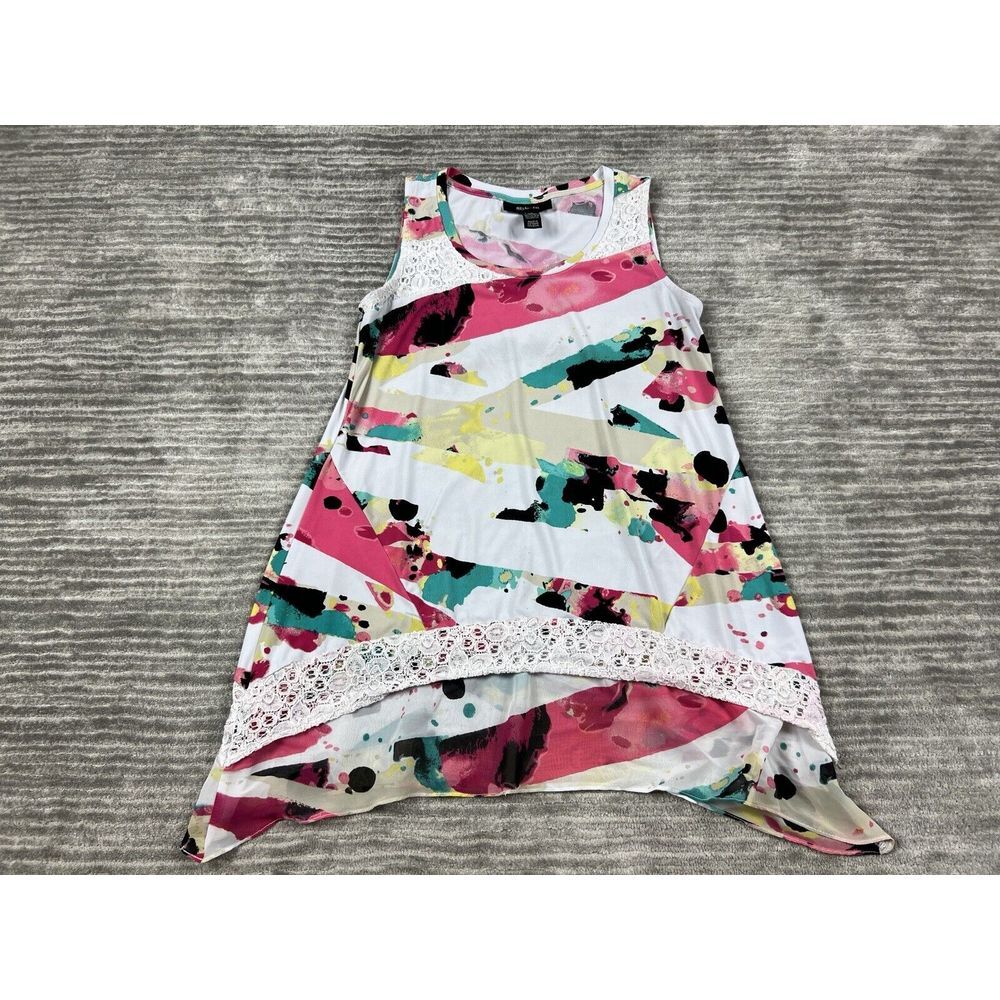 Style & Co Top Womens Extra‎ Small Multicolor Sleeveless Polyester Blend Tank